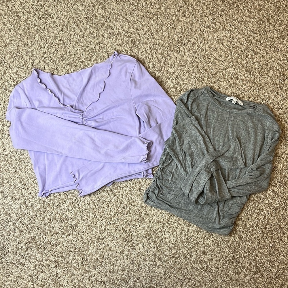 Lightweight Long Sleeve Cropped Shirt Bundle - Size Small - Picture 1 of 8